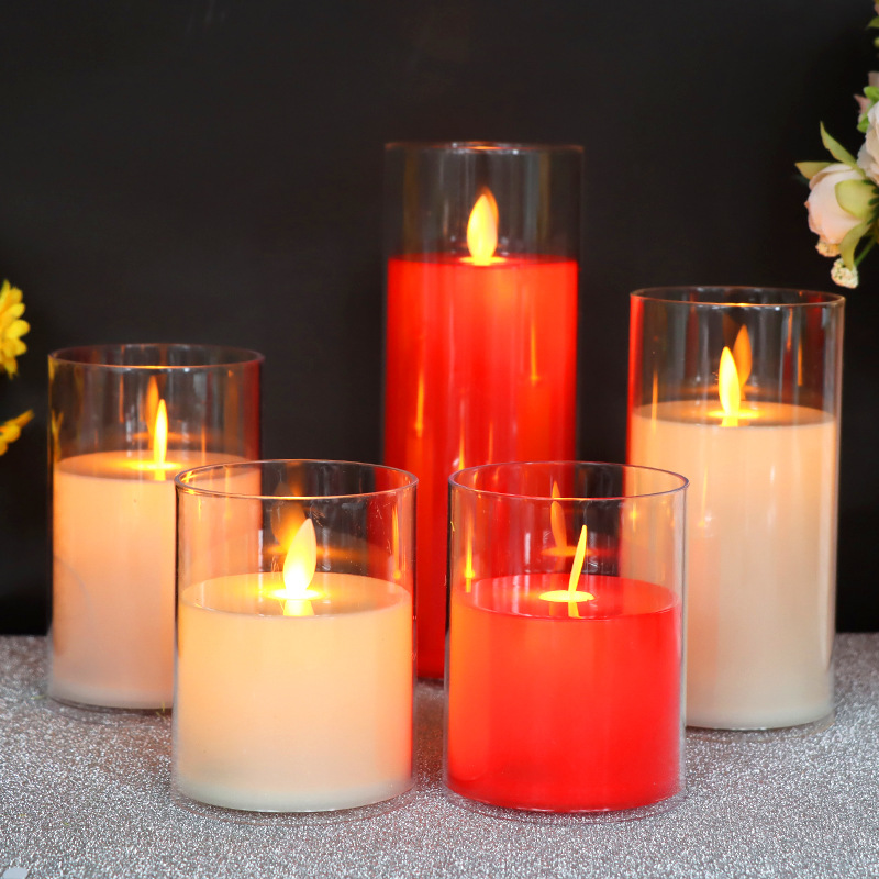 Wholesale acrylic cup electronic candle simulation swing Christmas concert birthday wedding decoration glass candles pic 3