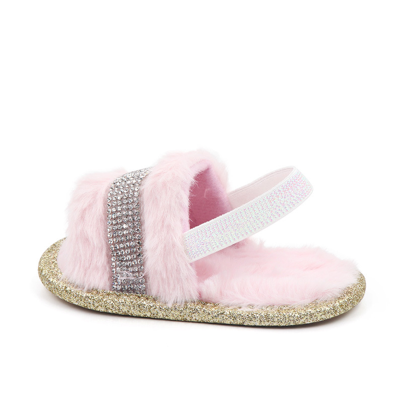 0-1岁宝宝鞋毛毛凉拖水钻室内宝宝鞋学步鞋批发 2760详情16