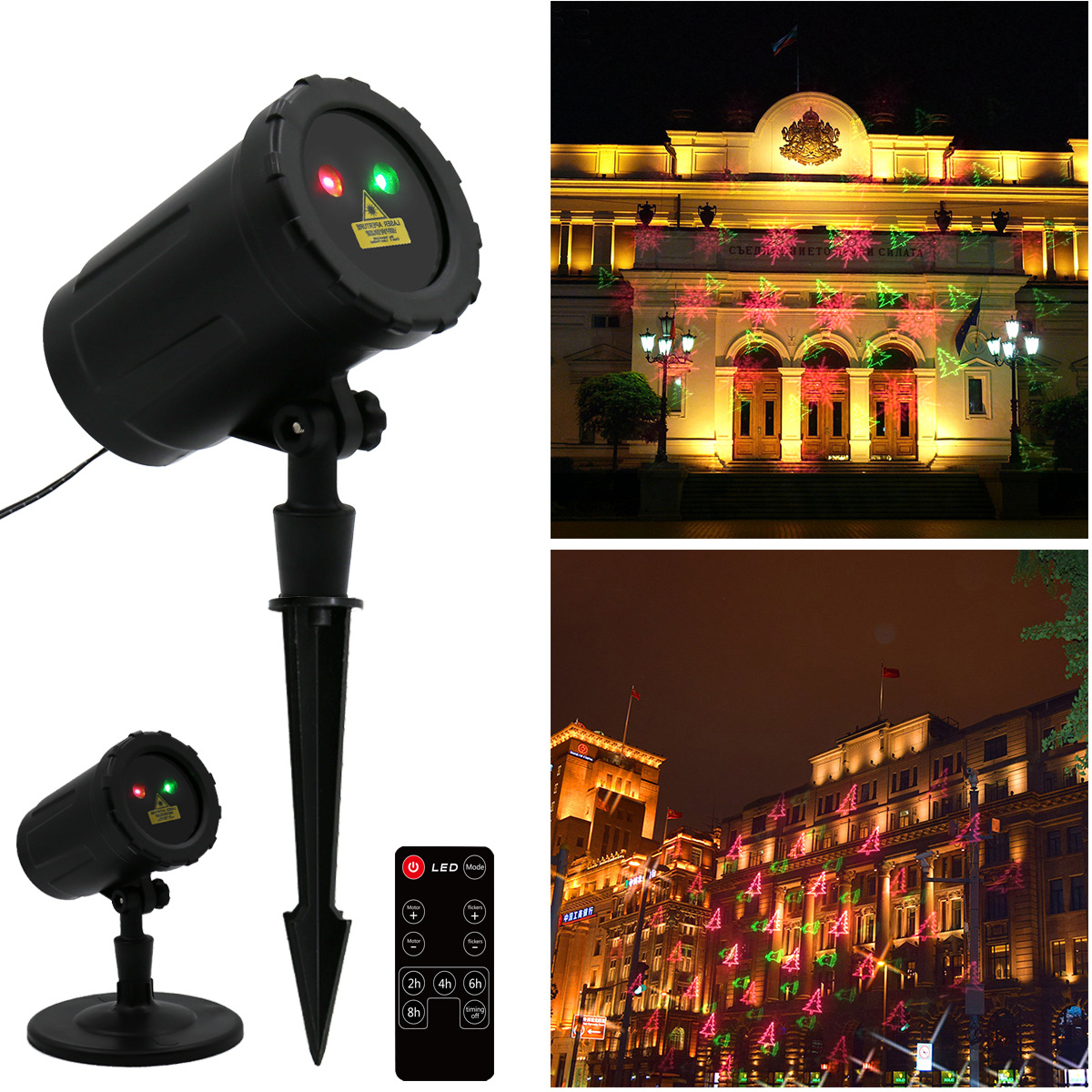 Cross-border exclusive plastic shell laser light outdoor waterproof Christmas starry sky pattern RF remote control pic 19