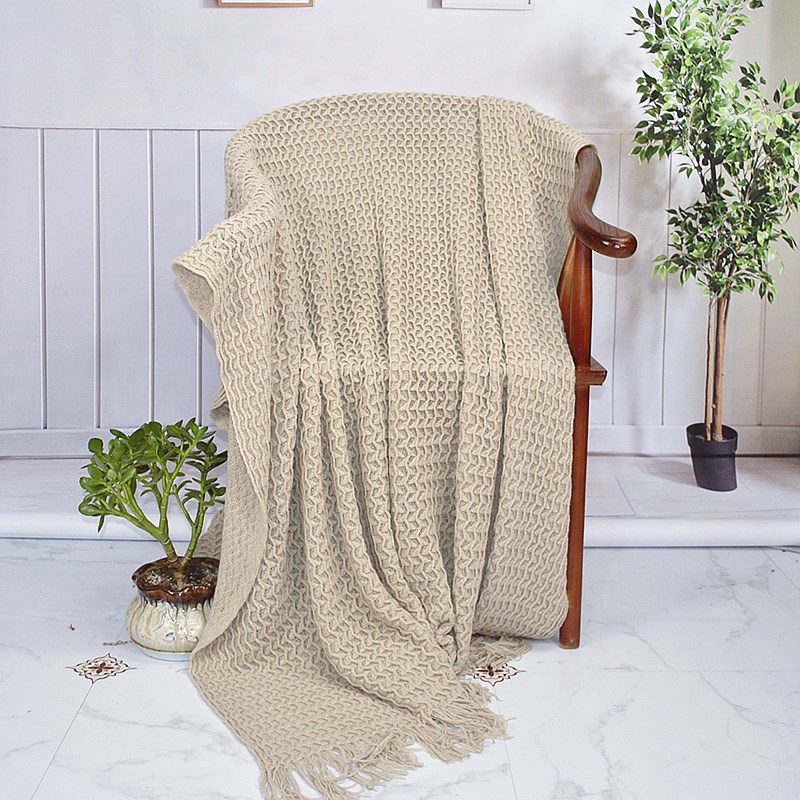 Knitted sofa blanket, Bohemian Nordic style office tassel nap blanket, knee blanket, homestay bed end blanket pic 6