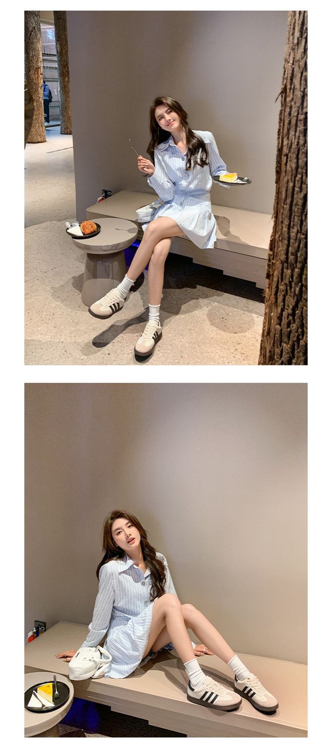 平底磨砂皮德训鞋女2023新款秋季百搭运动休闲鞋系带软底透气板鞋详情2