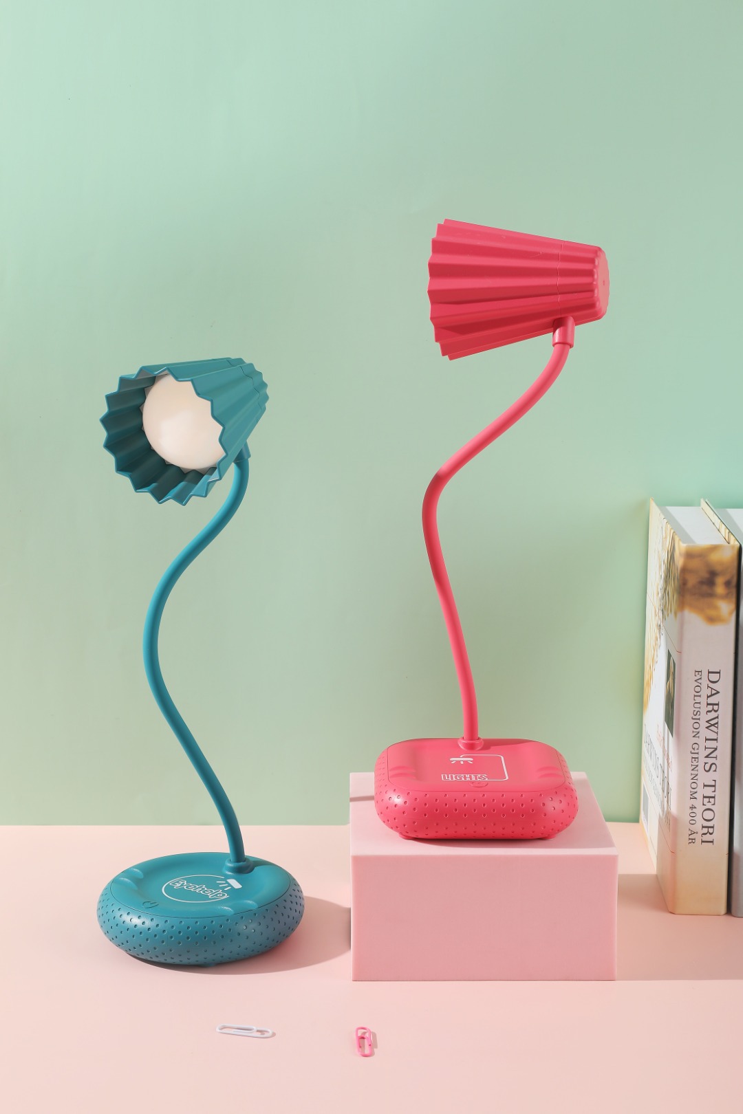 Ice cream led charging eye-protecting lamp, mobile phone stand, desk lamp, desk for study, student dormitory, dual-purpose charging and plugging, reading, bedroom bedside lamp, touch multi-color desk lamp pic 5