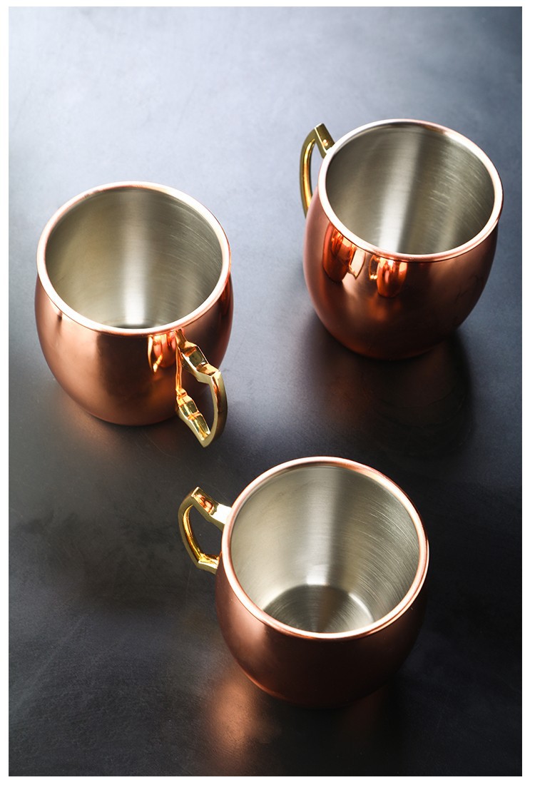 304 stainless steel drum-shaped cup, creative metal beer mug, rose gold water cup, portable cup, copper cup, water cup pic 11
