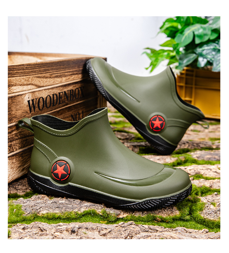 雨鞋短筒男款防滑耐磨赶海钓鱼水鞋2024新款男士加绒胶鞋防水雨靴详情9