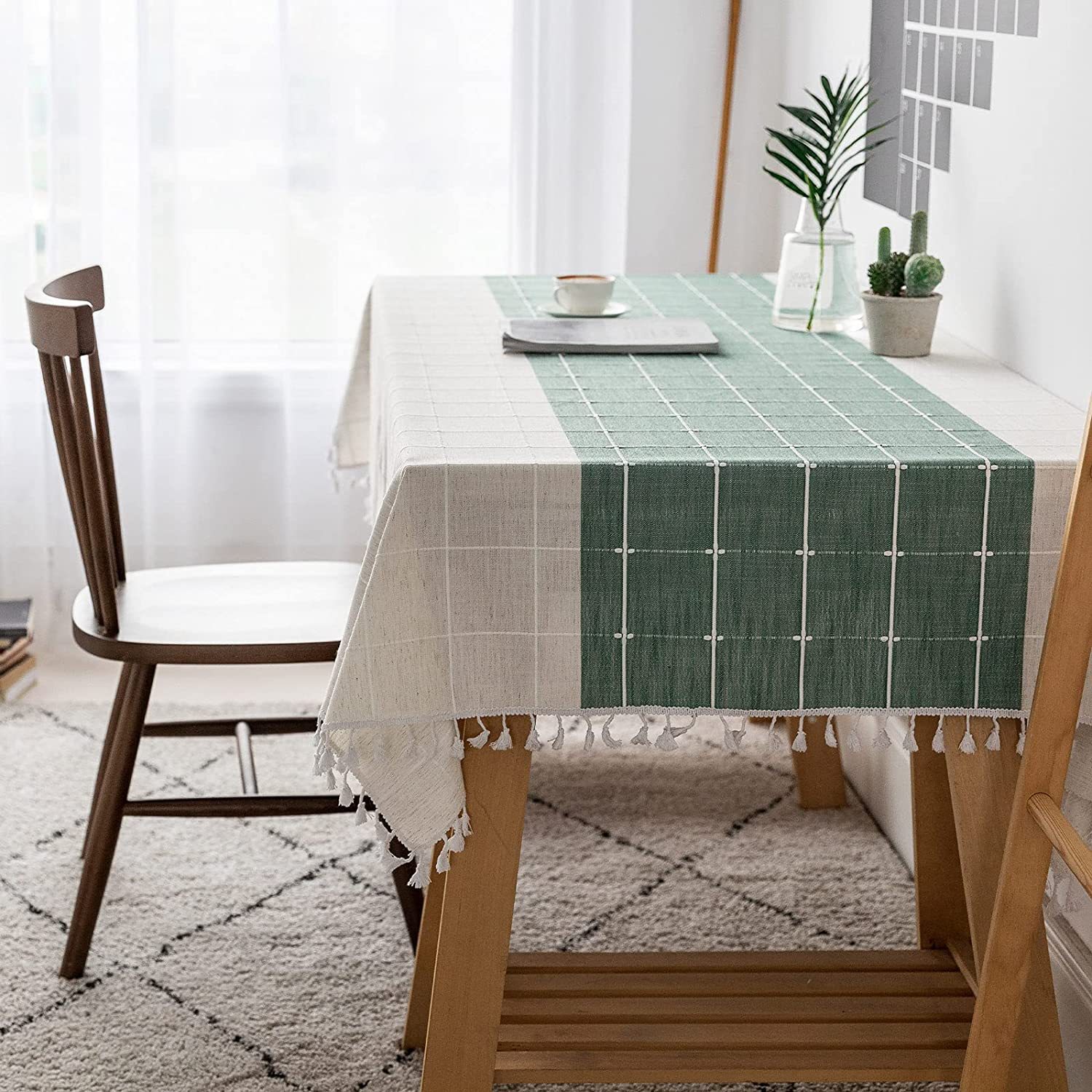 Cross-border northern European rectangular tablecloth, cotton, linen, linen decoration party, German, French, British coverings, wrinkle-free tablecloths pic 7