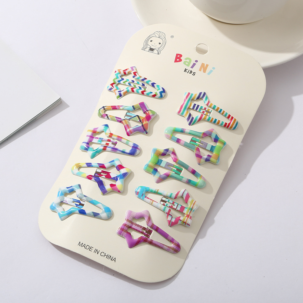 儿童发卡彩色系格纹异形bb夹女童发饰可爱宝宝刘海夹小女孩碎发夹详情10