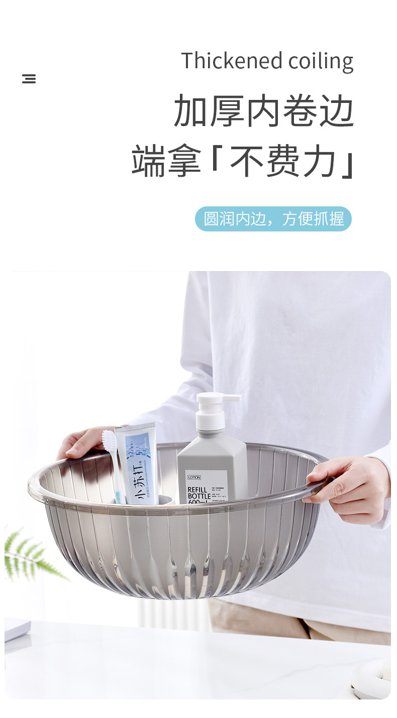 加厚耐用家用脸盆塑料大号洗衣盆子厨房洗菜盆学生宿舍洗脸小盆子01201-908详情5