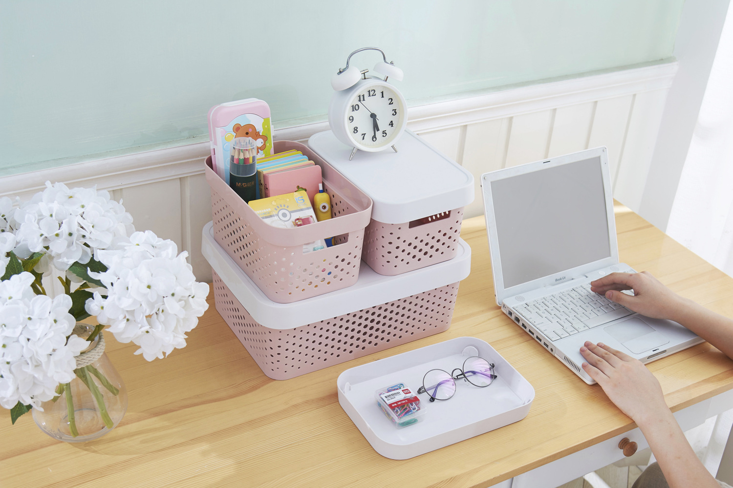 J25-6101 storage box, organizing clutter, storage basket, storage box, kitchen plastic box, stackable and combinable basket wholesale pic 11