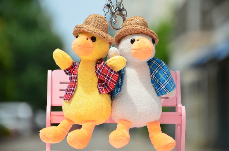 Little duck pendant, plush toy doll, cute sand sculpture duck, cheer up duck, small doll bag, hanging decoration, keychain pic 4