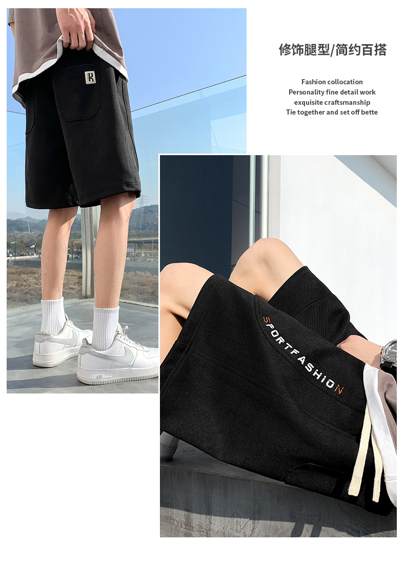 男士大码薄款冰丝短裤男加肥加大卫裤男外穿运动休闲沙滩裤子代发详情33