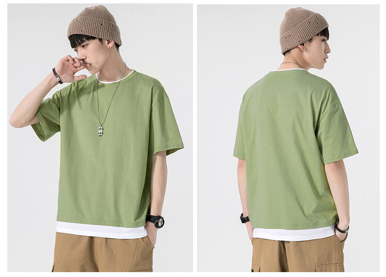 A new summer style American high street round-neck short-sleeved T-shirt for men with loose and simple printed half-sleeved top pic 21