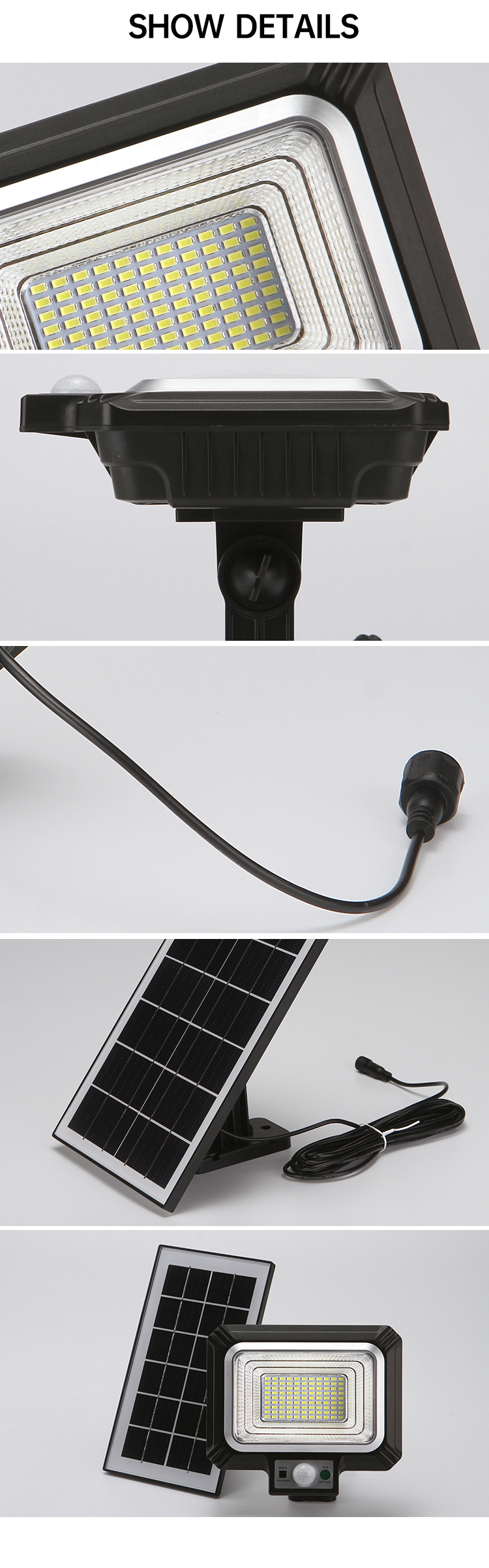 Cross-border special supply of solar floodlights, split-type ultra-bright garden lights, home outdoor wall lights, advertising floodlights pic 31