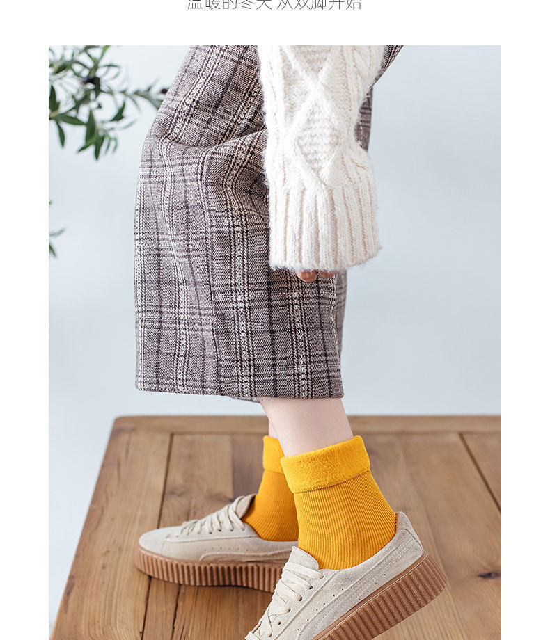 袜子女加绒秋冬加厚竖条纹中筒袜地板袜男女通穿情侣保暖雪地袜详情19