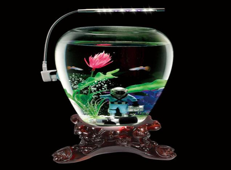 Wholesale fish tank, rosewood ruyi base, flower bonsai, rockery, stone base, fish tank, rosewood ruyi base with light pic 5