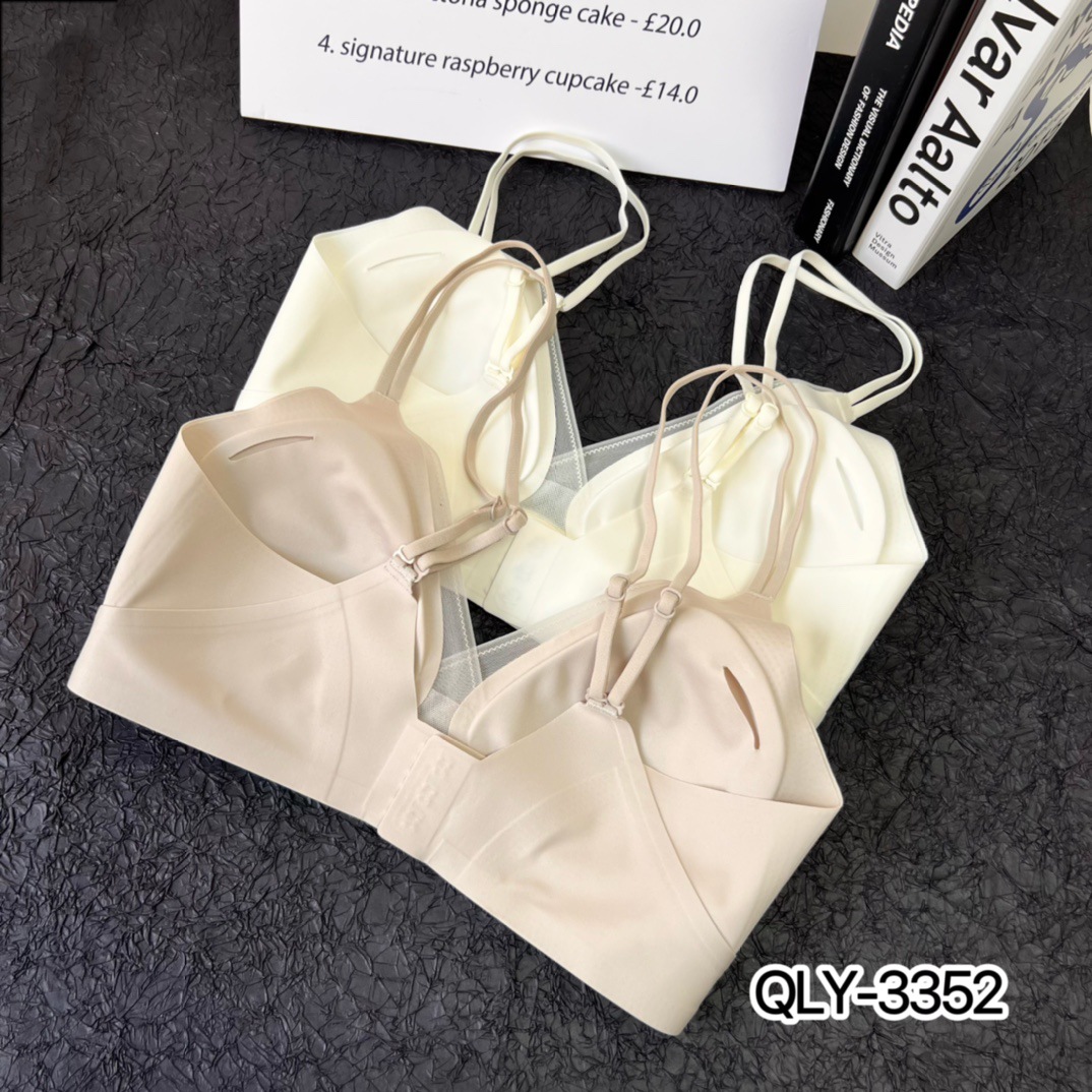 3352无钢圈轻奢感薄杯美背深V聚拢性感无痕提拉网纱简约内衣详情19