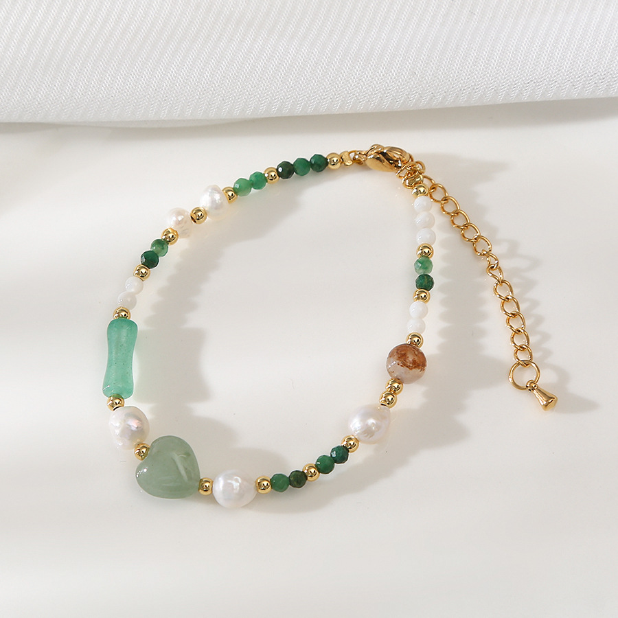 贝壳绿幽灵爱心玉髓天然珍珠项链轻奢饰品小众百搭气质复古锁骨链详情9