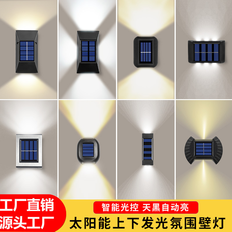 Wholesale of cross-border outdoor courtyard solar integrated street lamps, household outdoor lighting lamps, human body sensing solar lamps pic 2