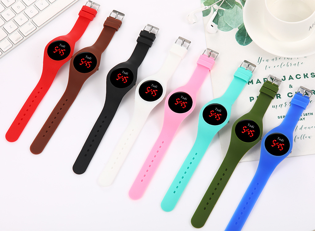 Tadi brand fashionable silicone student quartz watches, AliExpress best-selling silicone bright screen digital watches wholesale pic 19