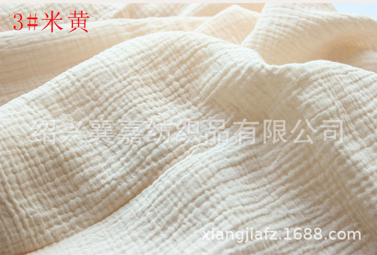 Pure cotton double-layer gauze, double-layer crepe fabric with pleated texture, baby blanket, maternity dress, pajamas fabric pic 18