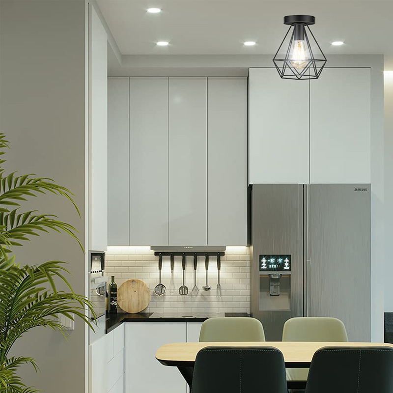 餐厅吊灯复古轻奢简约现代吸顶北欧饭厅餐桌灯吧台创意钻石灯具详情3