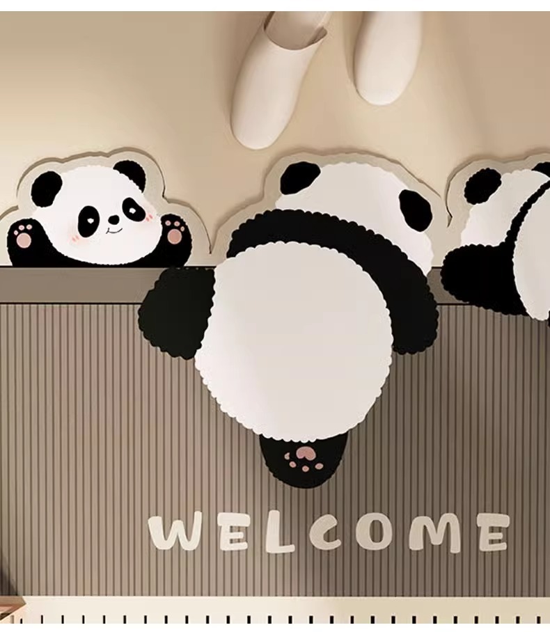 淋浴房熊猫浴室地垫吸水速干脚垫防滑家用地毯耐脏卫生间厕所门垫详情16