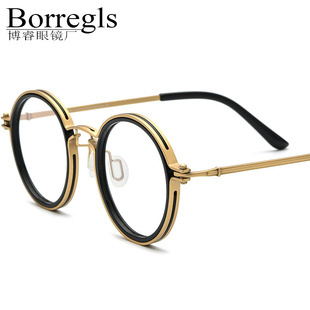 Pure titanium Italian handcrafted glasses frame round frame for men and women steampunk motorcycle can be paired with myopia glasses and plain glasses. New pic 7
