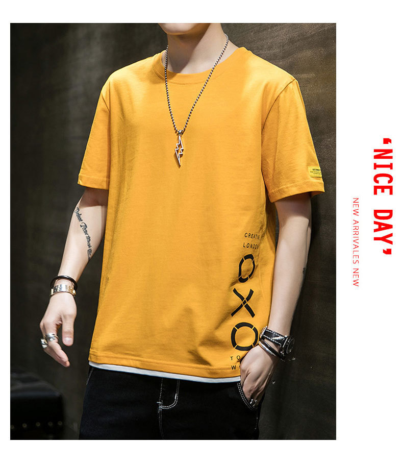 Short-sleeved T-shirt for men, Korean style, summer loose cotton T-shirt, cross-border new style, student bottom layer, half-sleeved shirt pic 38