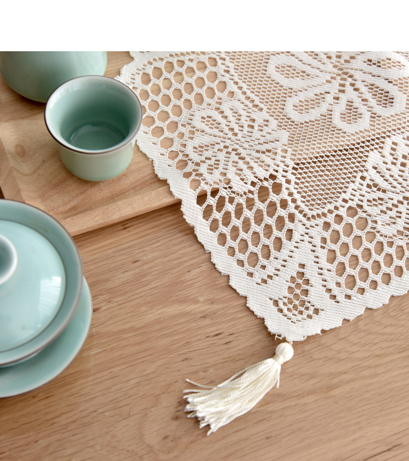 Factory supply: European-style modern, fashionable, elegant and creative warp knitted lace tablecloths, placemats, coffee table MATS, rectangular hotel and household tablecloths, table coverings pic 10
