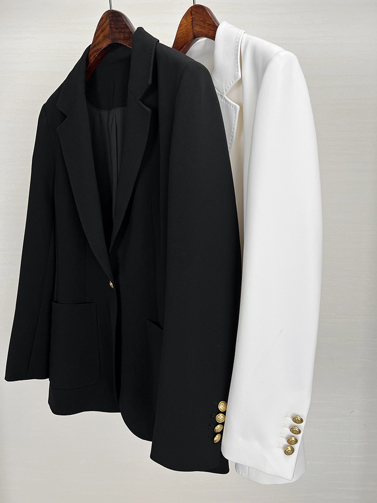 The new Spring 2023 tri-acetate casual one-button small suit for women, a stylish Korean-style commuter jacket pic 17