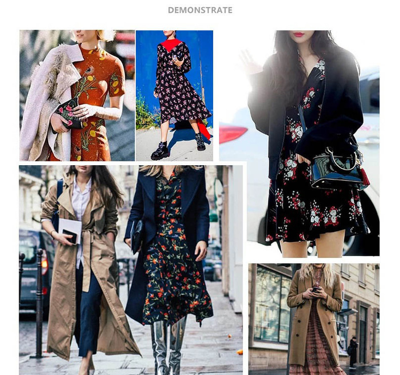 2020 new style chiffon dress floral print fashion fabric with small floral prints on all four sides in stock pic 31