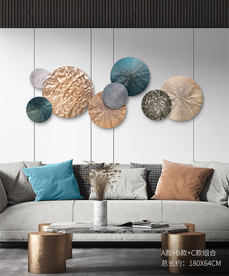 Decoración de hogar fuciao colgante de lujo decoración de pared sofá de salón decoración de pared de tv comedor decoración de pared de hierro forjado soft montajes pic 7
