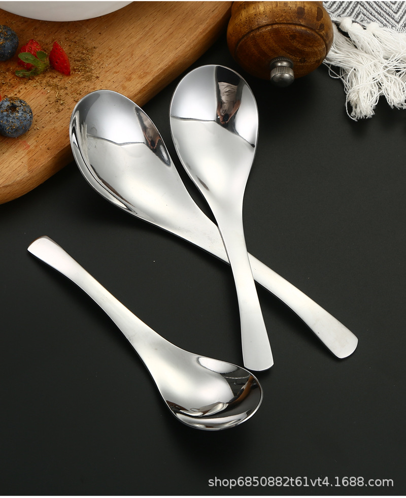 简约不锈钢勺子家居日用汤勺厨房搅拌勺加厚成人小勺子批发详情17