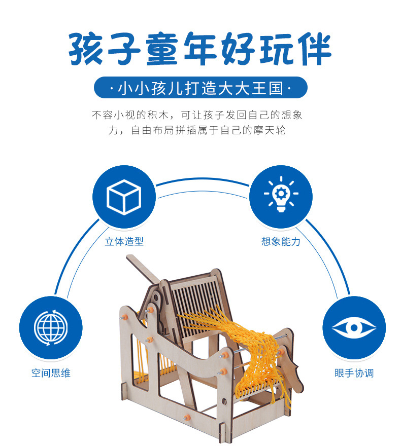 Textile machine model, wooden model, decorative item, retro spinning machine, small model, customized by Suzhou manufacturer pic 3