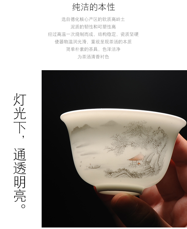 Factory direct sales of Kung Fu tea sets, including ceramic tea cups, white porcelain complete sets, blue and white tea cups, covered bowls, and tea sets. Logos can be made pic 10