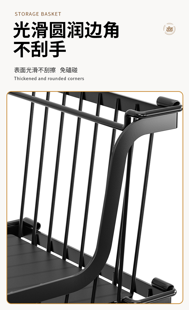 亚马逊厨房台面蔬菜置物架桌面蔬果篮子灶台调料架多层分类收纳筐详情11