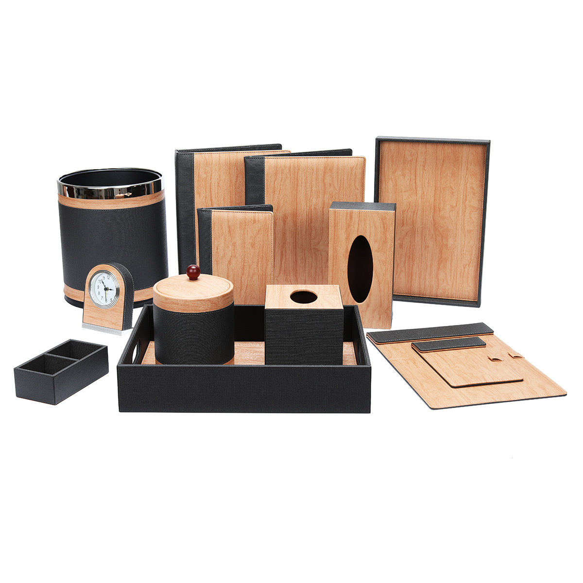 Fabricante habitación de hotel artículos de cuero caja de toallas papelera consumibles bandeja de almacenamiento guía de servicio nota nota caja de té pic 2