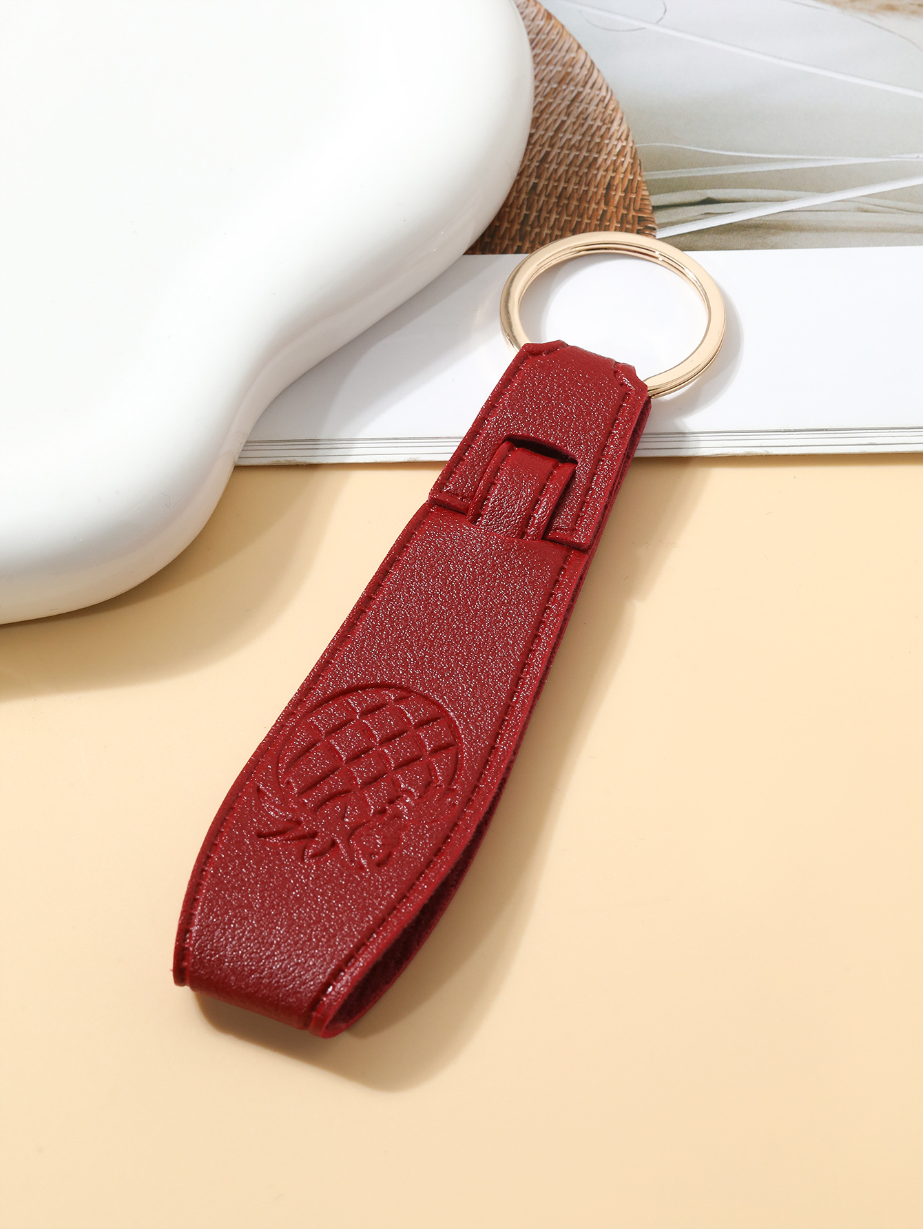 菠萝长款皮革通用钥匙扣便宜简约包包挂件汽车ins饰品礼物详情5