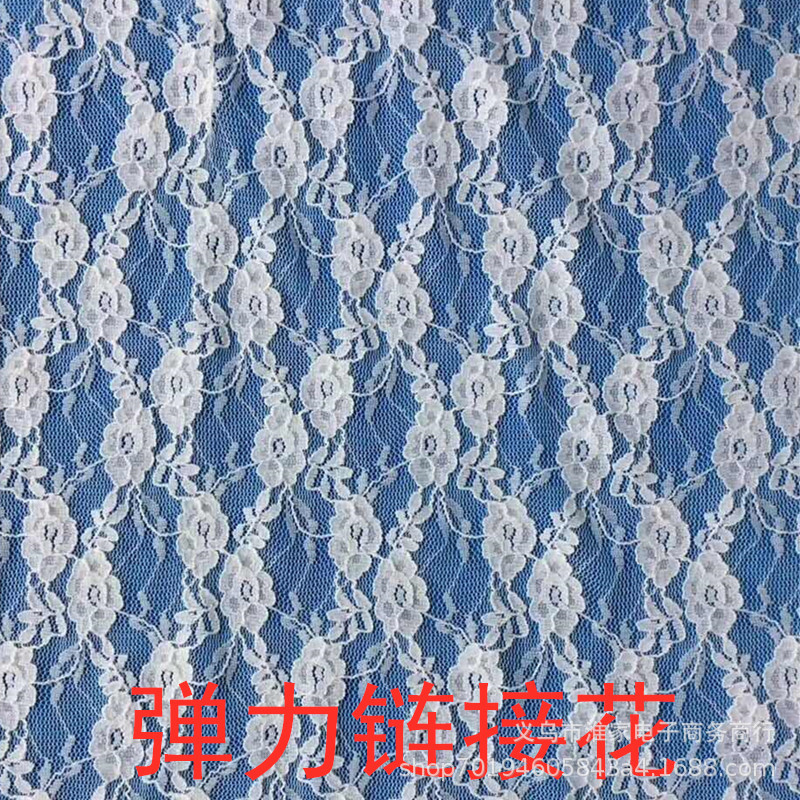 Factory direct sales of elastic lace fabric, brocade small plum blossom rose in stock, lace skirt fabric pic 10