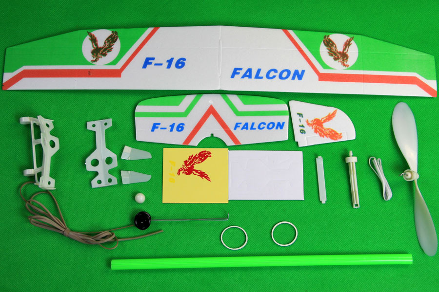 The youth model aircraft competition selects the F-16 rubber band power glider, a handcrafted foam aircraft made of nesting materials pic 2