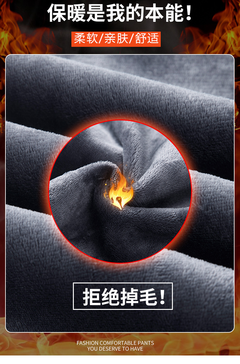 2024新款冬季牛仔裤男阔腿直筒韩版潮流时尚百搭加绒加厚哈伦裤详情3