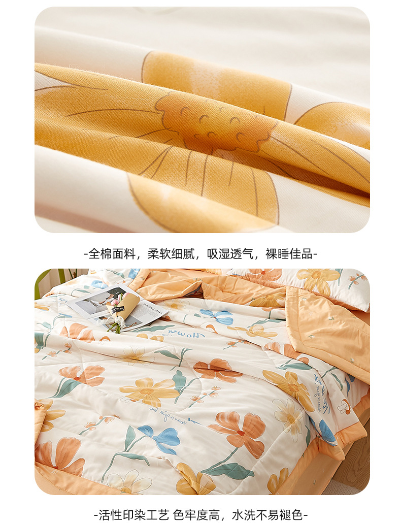 2024新款夏凉被a类母婴级全棉夏被纯棉印花儿童空调被四件套批发详情34