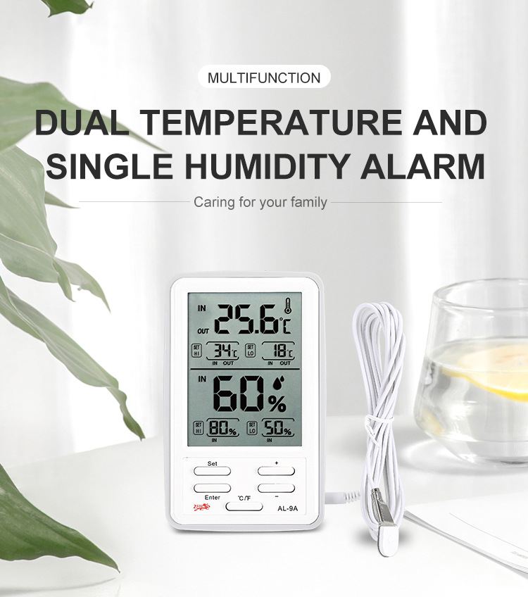 New type of temperature and humidity meter, indoor and outdoor high and low temperature alarm electronic thermometer, pharmacy cold storage temperature and humidity alarm pic 1