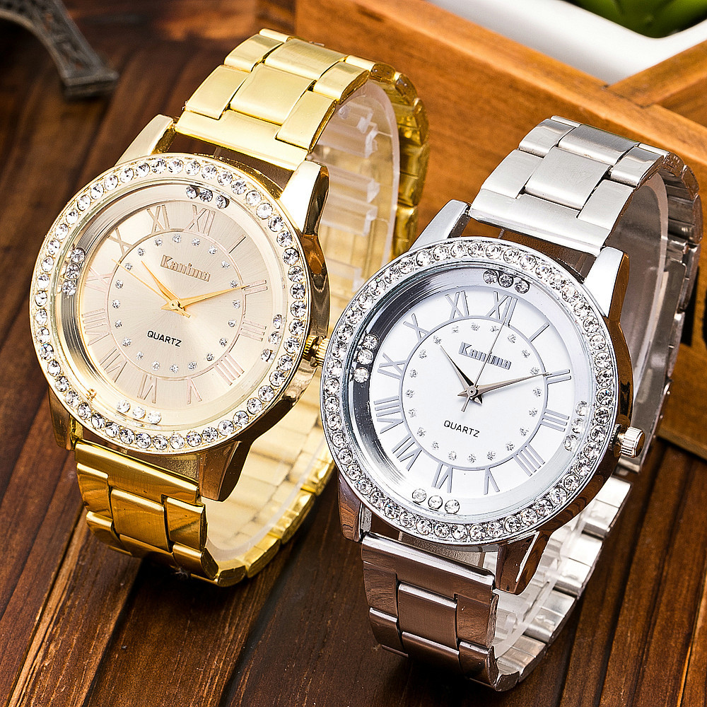 kanima Roman scale personalized diamond-encrusted steel band watch alloy, a best-selling export product for women, factory direct sales pic 7