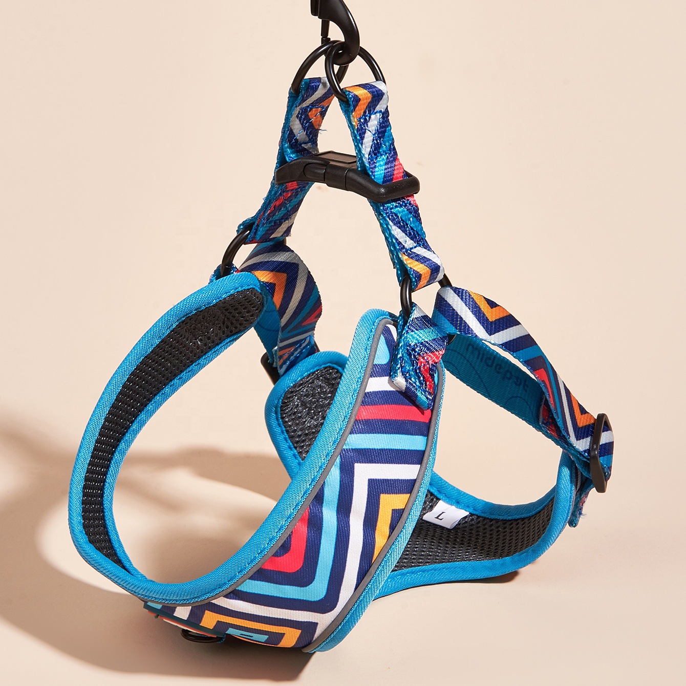 Maidi Cross-border New product Pet dog and cat fashionable leash, chest and back strap, fashionable printed with reflective strips, adjustable pet chest and back strap, dog walking leash, cat leash pic 12