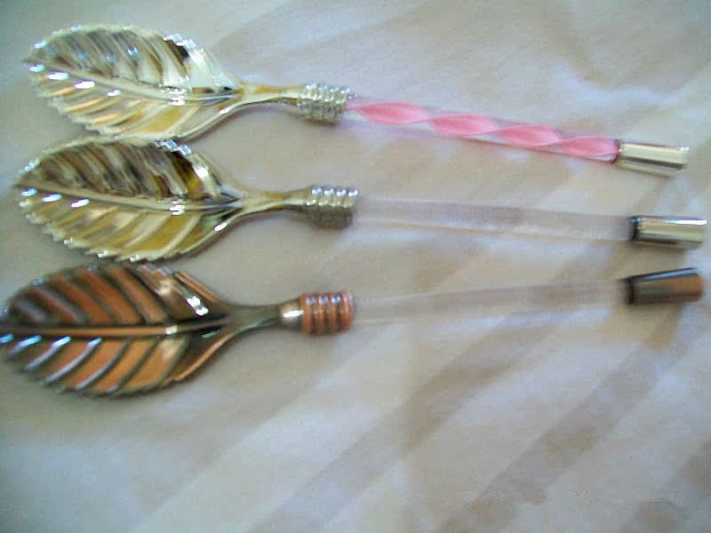 Creative tableware, retro crystal handle, leaf-shaped coffee spoon, premium spoon, small blender, bronze spoon JY46 pic 34