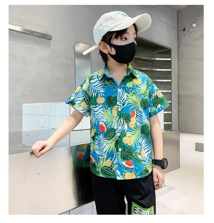 童装男童短袖衬衫儿童春夏装花衬衣2023新款宝宝夏装洋气上衣潮详情14