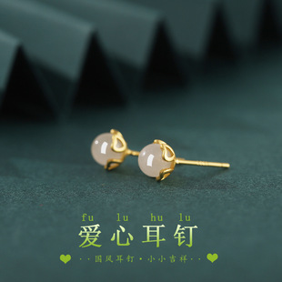 竹节耳环女竹够耳钉小众设计感高级玉石耳坠2022新款纯银耳饰耳圈详情5