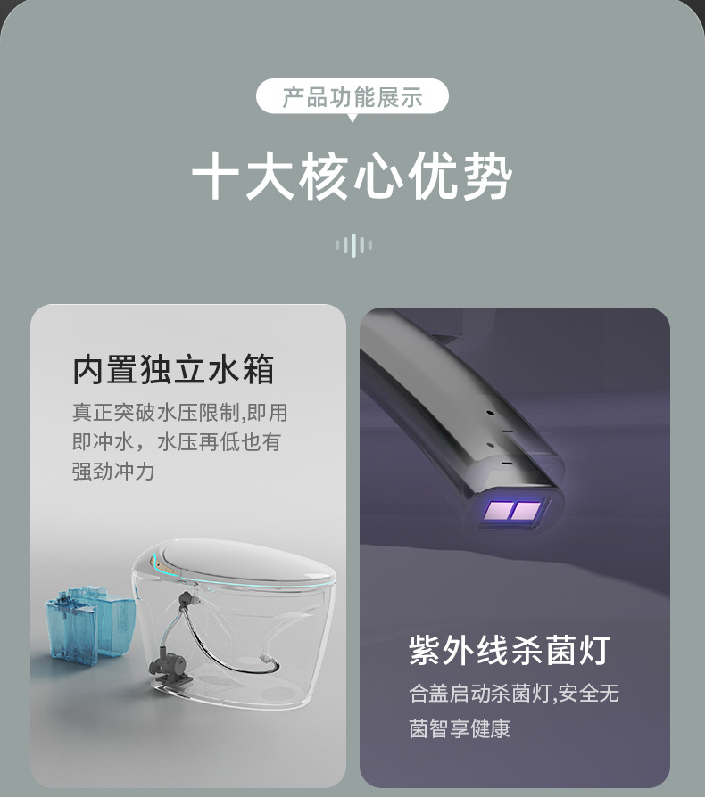 智能马桶蛋形即热式杀菌泡沫护盾全自动语音无水压问题坐便器精品卫浴.详情2