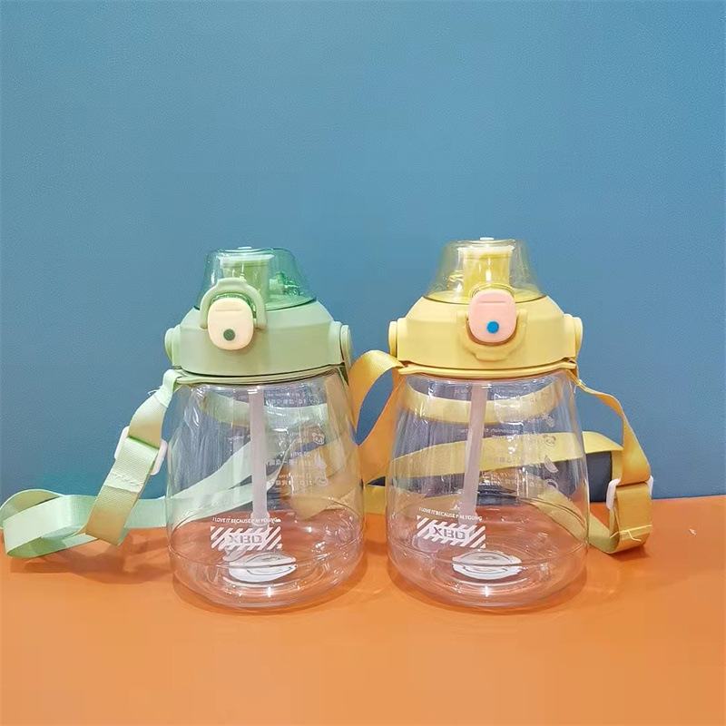 Yinqian 1210ML ton-ton bucket large-capacity plastic water cup, bouncing lid space cup, portable anti-drop sports straw cup for male and female students pic 10