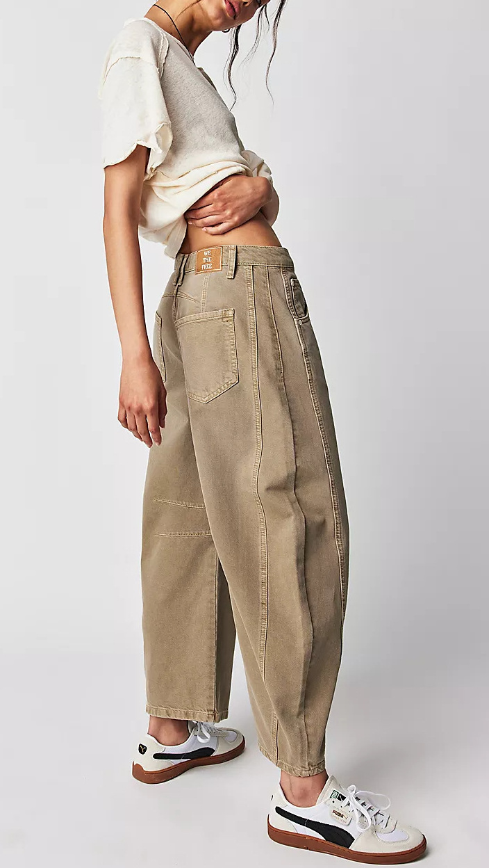 欧美热销时尚休闲阔腿宽松牛仔裤女式中低腰水洗牛仔详情15